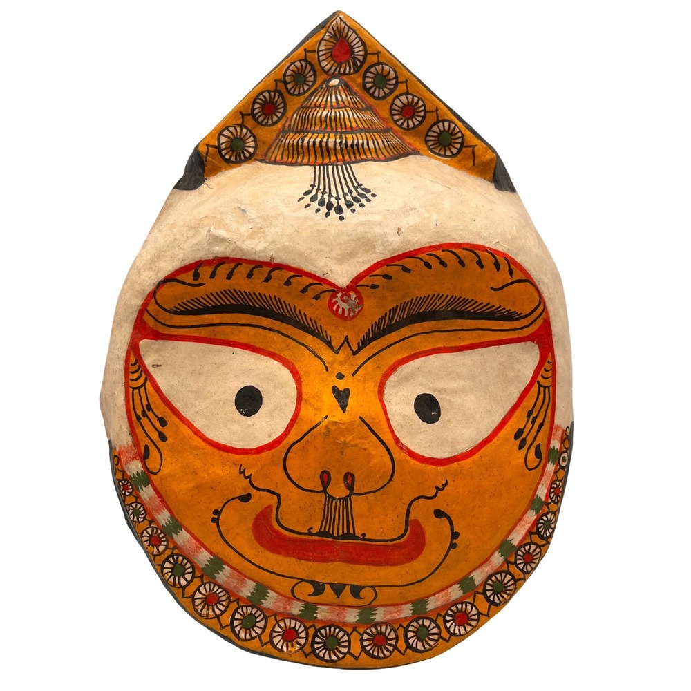 Vintage Paper Mache Mask Jagannath Handcrafted‎ With Folk Art Design India
